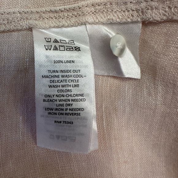 Sigrid Olsen 100% Linen Button Up Tunic Roll Tab Sleeve Cream Womens Sz 2XL Plus - Picture 5 of 7